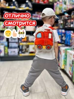 Рюкзак детский в садик плюшевый дошкольный пожарная машина