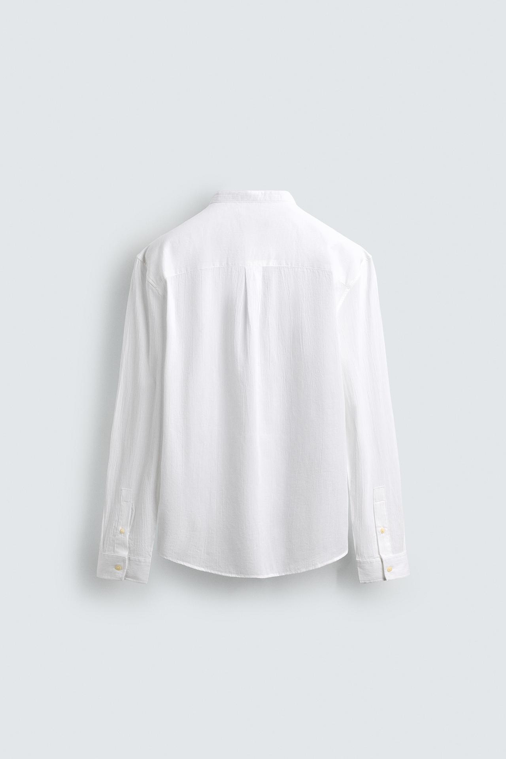 ZARA ПОЛО ИЗ ЖАТОЙ ТКАНИ, БЕЛЫЙ