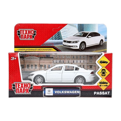 Модель ин. мет. "Volkswagen Passat" 12см. белый, коробка PASSAT-12-WH (72) (Технопарк)