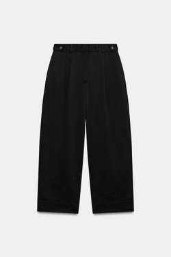 ZARA БРЮКИ С РЕГУЛИРУЕМЫМ ПОЯСОМ, ЧЕРНЫЙ