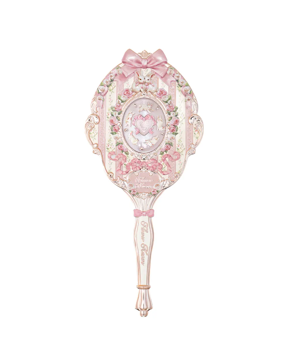 Ручное зеркало Flower Knows Bunny Garden Hand Mirror - Rosette Pink