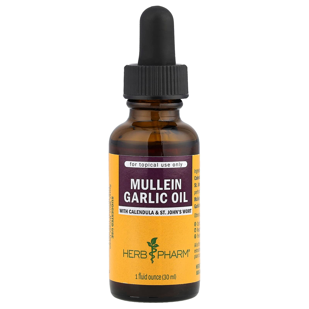 Herb Pharm, Масло коровяка, чеснока с календулой и зверобоем, 30 мл (1 жидк. унц.)