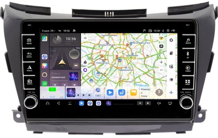 Магнитола для Nissan Murano 2016-2022 (поддержка Bose и 360) - Kuberg EW-1663 (кнопки и крутилки) Android 13, Быстрая, CarPlay, 4G SIM-слот