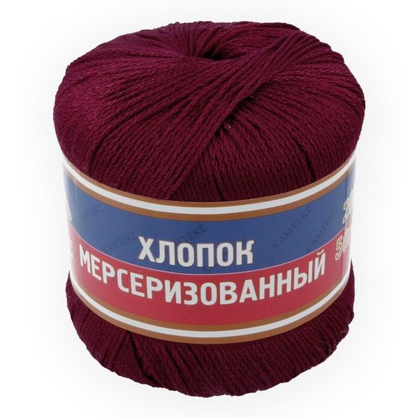 Пряжа Камтекс Хлопок мерсеризованный / уп.10 мот. по 50 г, 200 м, цв.091 вишня