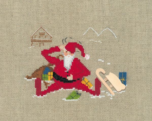 Набор для вышивания нитками Le Bonheur des Dames, Pere noel luge (Сани Деда Мороза), 12х9 см