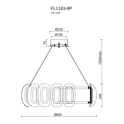 Люстра подвесная Nobilta FL1183-8P, LED