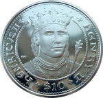Британские Виргинские о-ва 10 долларов 2007 Король Генрих II Короли и королевы Англии Серебро