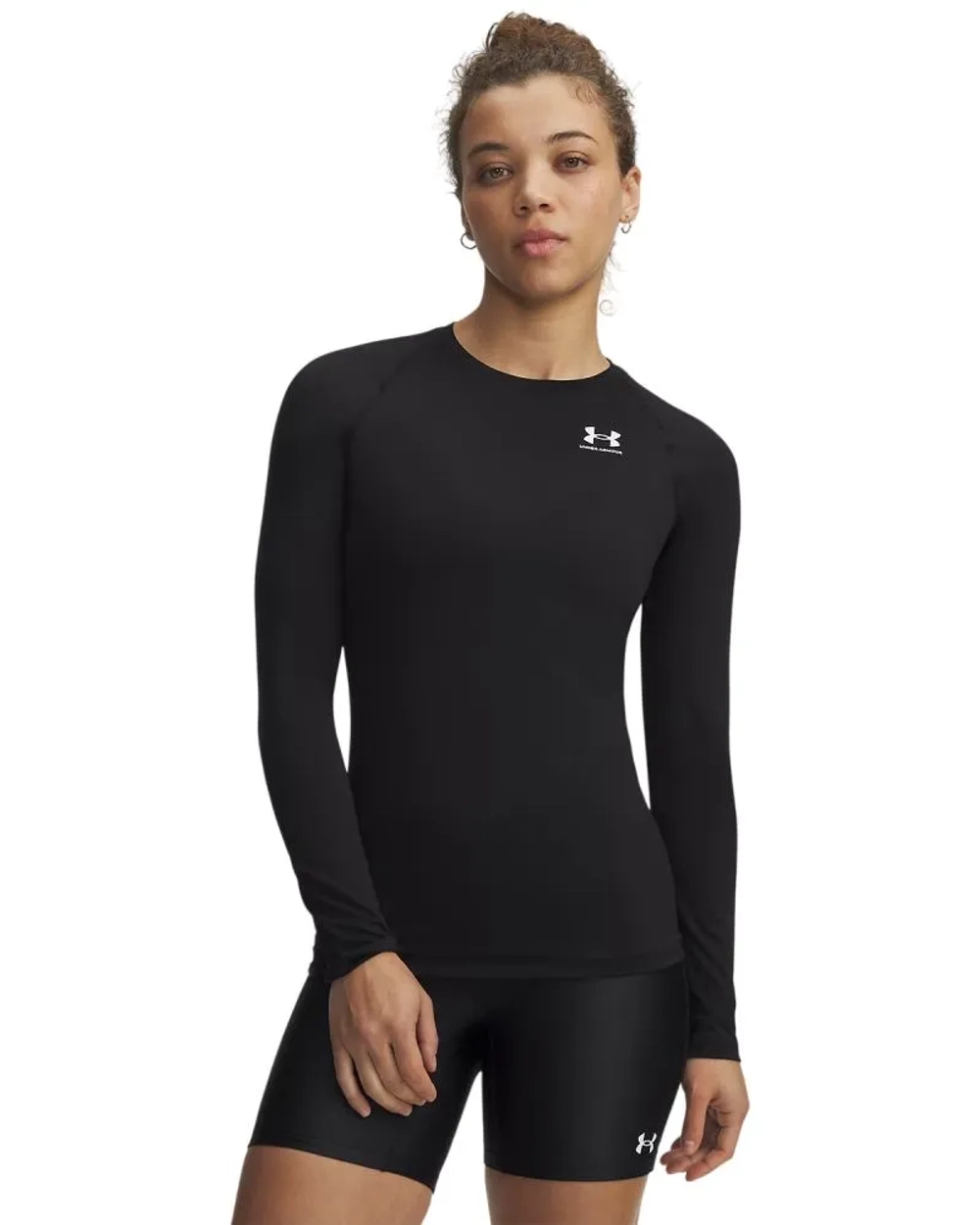 Женская теннисная футболка с длинным рукавом Under Armour HeatGear Authentics Comp Long Sleeve - ultimate black/white