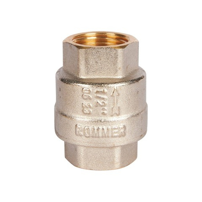 Клапан обратный ROMMER RVC-0001 - 1/2" (ВР/ВР, PN40, Tmax 120°C, с металлическим седлом)