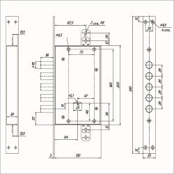 Замок врезной МЕТТЭМ ЗВ8 341.1.1, тяги, Z-80