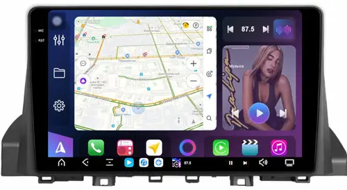 Магнитола для Москвич 3 и JAC JS4 2022-2024 - FarCar S500-TS20 монитор 9.5" 2K QLED на Android 14, Быстрейшая, CarPlay, 4G SIM-слот