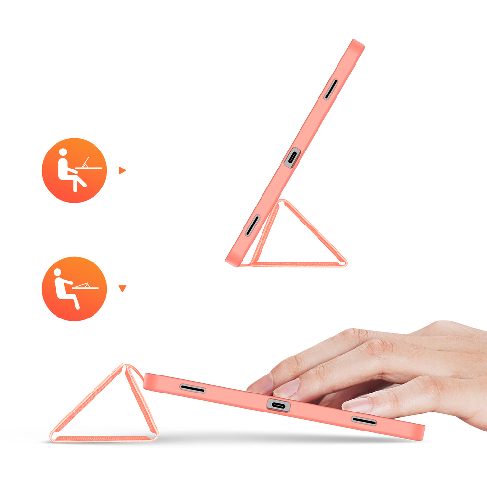 Чехол книжка розового цвета для планшета Samsung Galaxy Tab S11, серия Domo Series (с держателем для S Pen и функцией автоматического перехода в спящий режим) от Dux Ducis