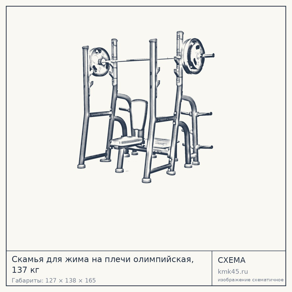 Скамья для жима на плечи олимпийская, 137 кг — от 232 000 ₽