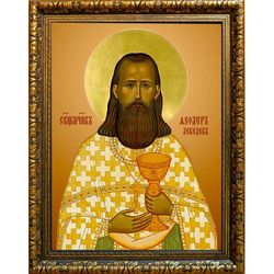 Феодор Лебедев, священномученик, пресвитер. Икона на холсте.