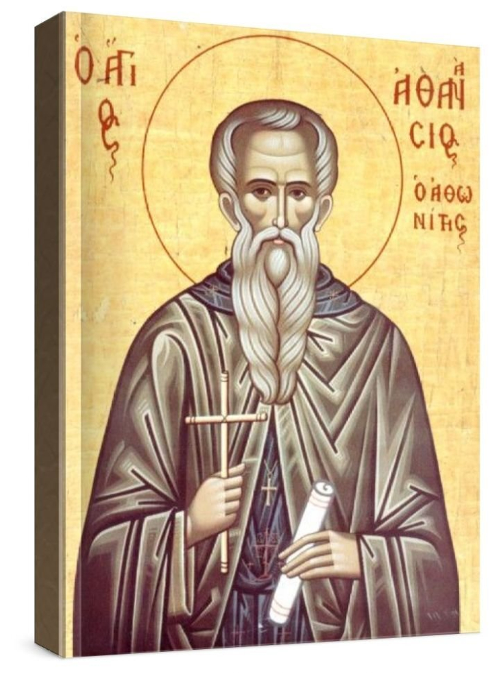 Афанасий Афонский (рукописная икона)