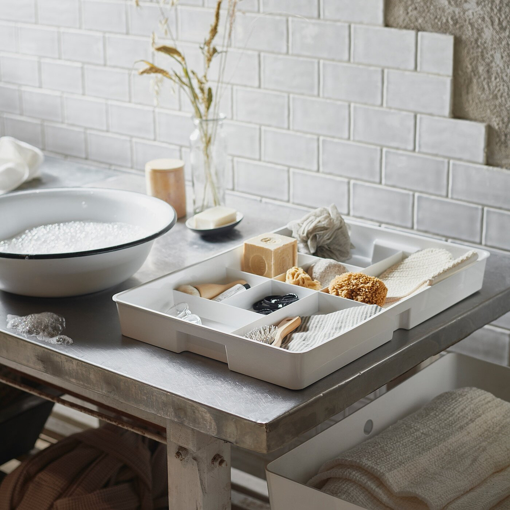 Органайзер IKEA KUGGIS (КУГГИС), Пластик, Белый, 53x36x6 см