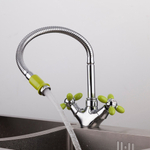 Смеситель для кухни 1/2 кер R43127-6 FRUD п/гайку, без подводки, Зеленый