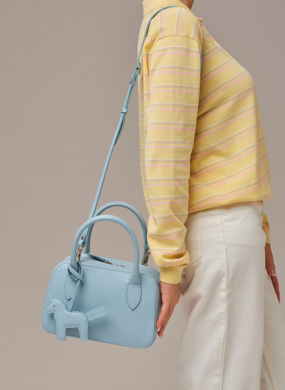 Кожаная сумка Polly summer DBR 31401 светло-голубой