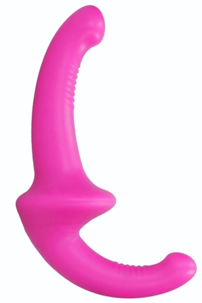 Розовый безремневой страпон Silicone Strapless Strapon (Цвет: розовый)