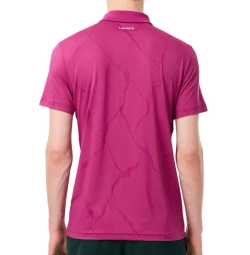 Мужское теннисное поло Lacoste Ultra Dry Jacquard Crocodile Tennis - fuchsia pink