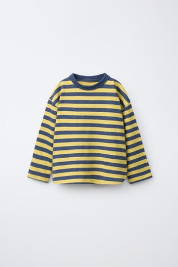 ZARA ФУТБОЛКА С ПРИНТОМ В ПОЛОСКУ, КАВА