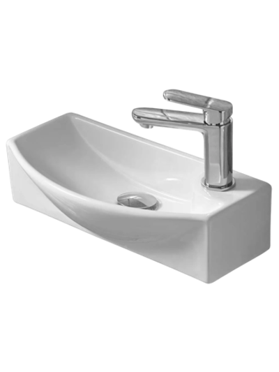 Раковина подвесная (глянцевая белая) WeltWasser WW AISBACH 7946 GL-WT R 455х220х130