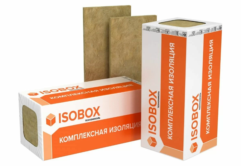 Утеплитель Плиты минераловатные ИЗОБОКС ЭКСТРАЛАЙТ 50 % компрессия (8 плит) 800х600х100 мм (3,84м2=0,384м3), плотность 30-40 кг/1 м³