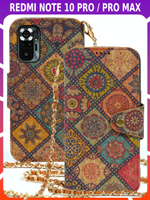 Дизайнерский чехол-книжка для XIAOMI REDMI NOTE 10 PRO/10 PRO MAX с отделом для наличных, 3 слотами для карт и подставкой