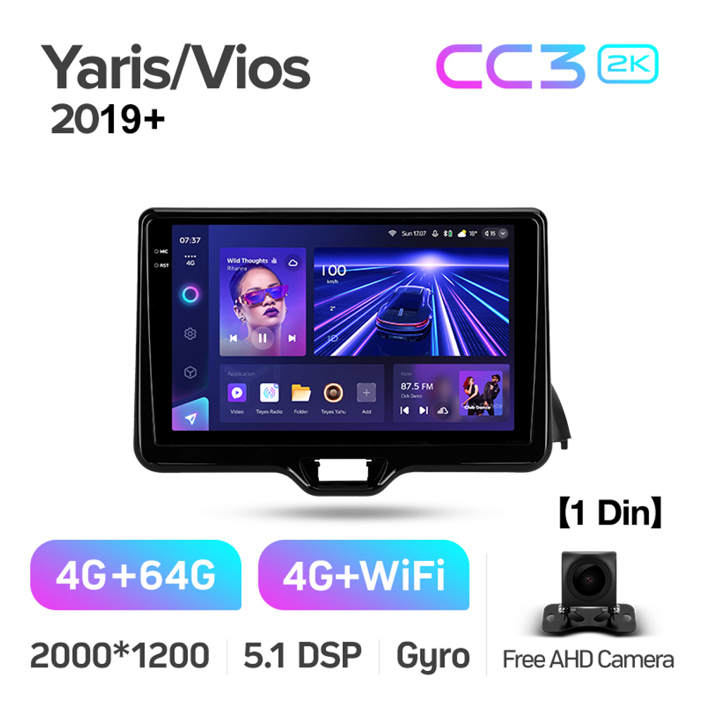 Teyes CC3 2K 10,2"для Toyota Yaris, Vios 2019+