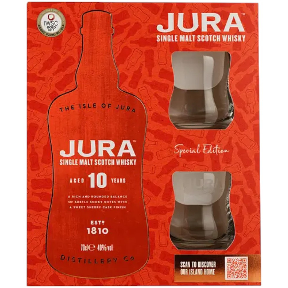 Виски Jura 10 Y.O. Malt 0,7 л. В подарочной упаковке с 2 бокалами