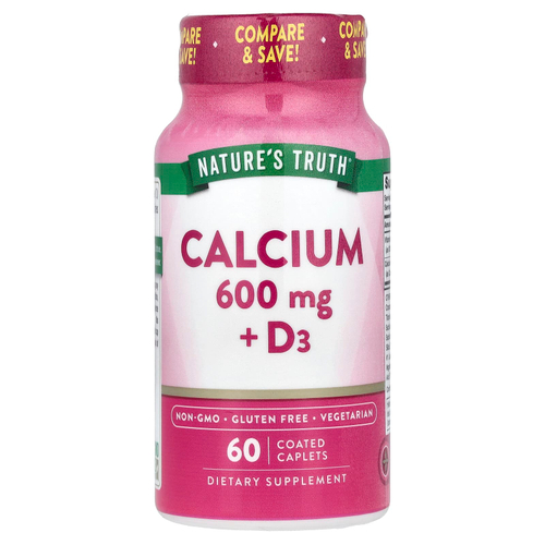 Nature's Truth, Кальций + D3, 60 капсул в оболочке