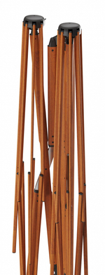 Зонт профессиональный двухкупольный 2.9х6.3 м Scolaro Galaxia Dual T Timber, имитация ироко, серебристо-серый