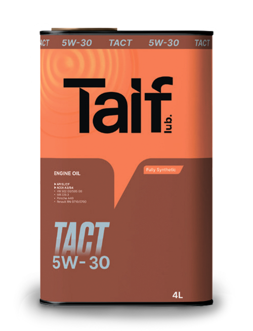 Моторное масло Taif Tact 5W-30, SL/CF, A3/B4, синтетическое, 4 л