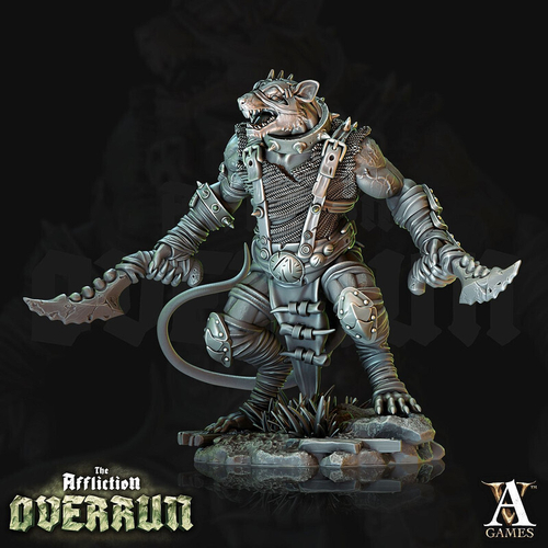Grand Alliance Chaos Skaven Clanrats Кланокрыс с парными клинками миниатюра для dnd, днд, pathfinder, фентези, Настольная игра, НРИ, Варгейм, РПГ