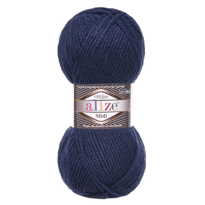 Пряжа Alize (Ализе) Superlana Midi / уп.5 мот. по 100 г, 170м, 058 темно-синий A
