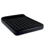 Мaтрас нaдувной Intex 64143 Pillow Rest 152х203х42 см / Крoвать нaдувная Интeкс двухспальная велюровая со встроенным электронасосом 220V и подголовником