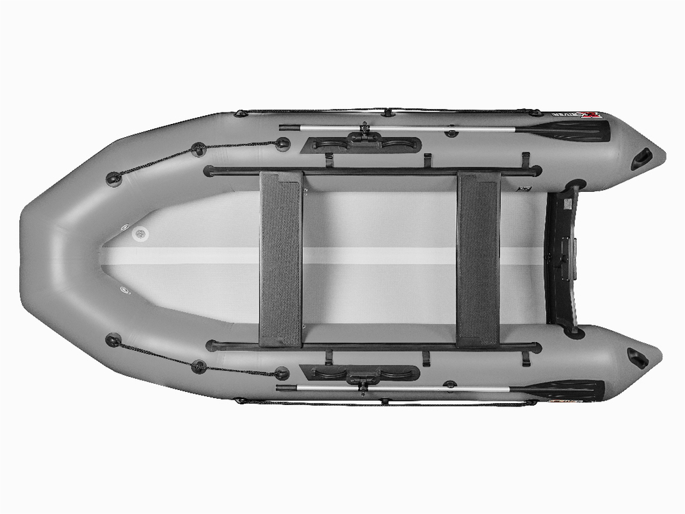 Лодка ПВХ X-River Rocky 415 НДВД + усиленное дно и баллон, оранжево-серый/фурнитура серая