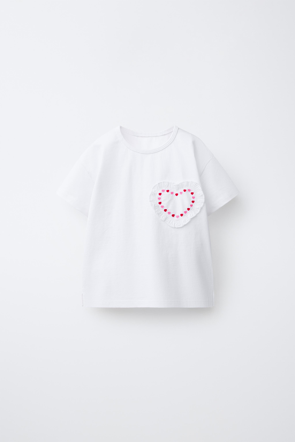 ZARA ФУТБОЛКА С СЕРДЦЕМ, БЕЛЫЙ