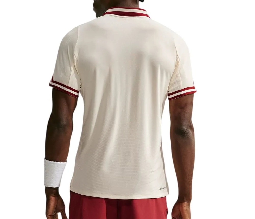 Мужское теннисное поло Nike Court Slam Aero-FIT Tennis - pale cream/team red