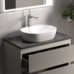 Тумба подвесная Sancos Snob R, Beige Soft 790х445х500, под столешницу с отверстием под смеситель, цвет Black Sky, арт. SNR80CE
