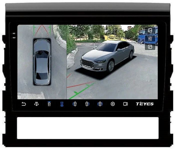 Магнитола для Toyota Land Cruiser 200 2015-2021 (без JBL) - Teyes CC3-2K-360 монитор 9.5" 2K QLED на Android 10, Быстрая, CarPlay, 4G SIM-слот, 4 камеры в комплекте