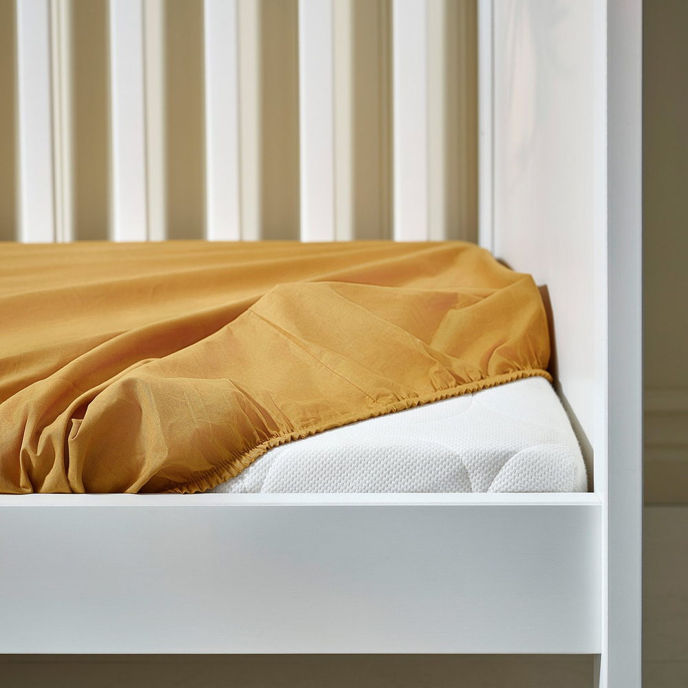 IKEA GULDVÄVARE  (ИКЕА ГУЛДВЭВАРЕ)  -  Простыня детская - тёмно-жёлтый/синий 60x120 см