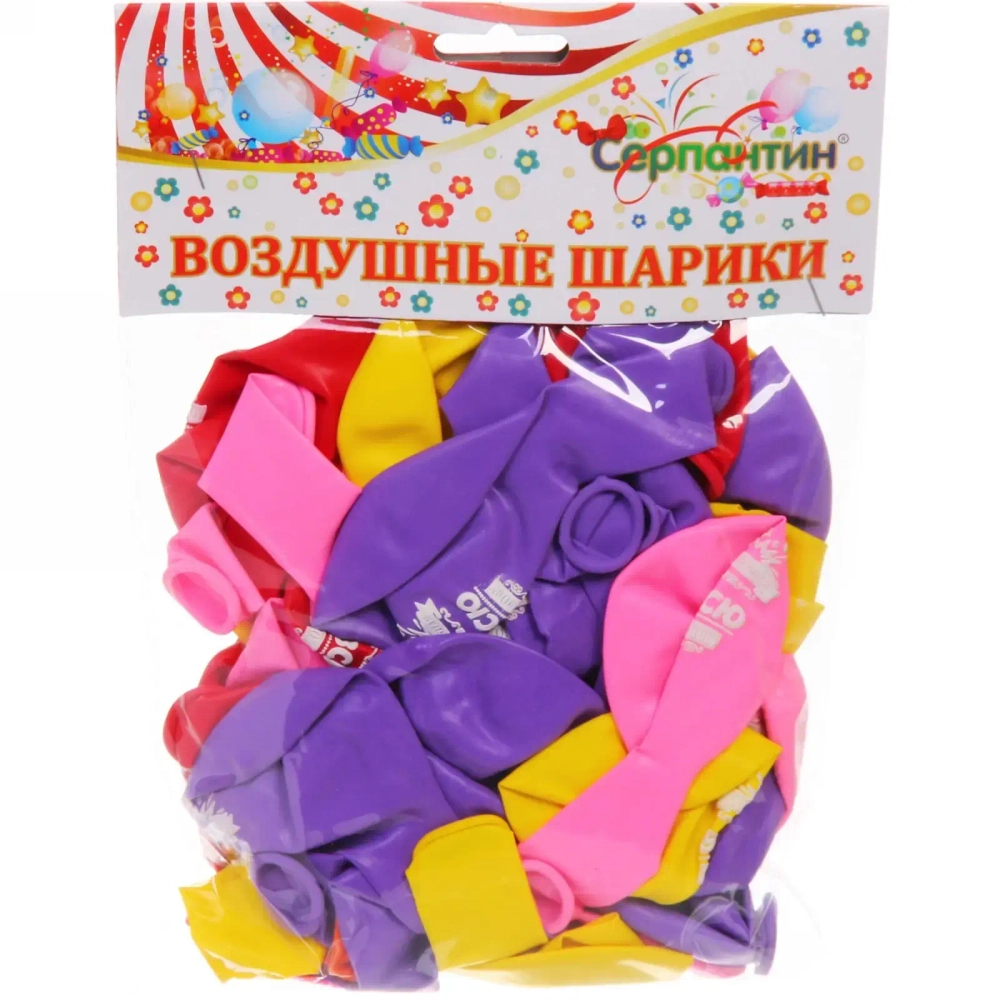 Воздушные шары 50 шт, 10»/25см «Волшебная на всю голову», (микс)