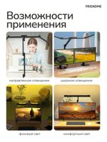 Светильник FRIENDME бестеневой настольный на струбцине светодиодный No. 13 белый с тройным источником света. Яркость - 2450 lum. 36W. С пультом