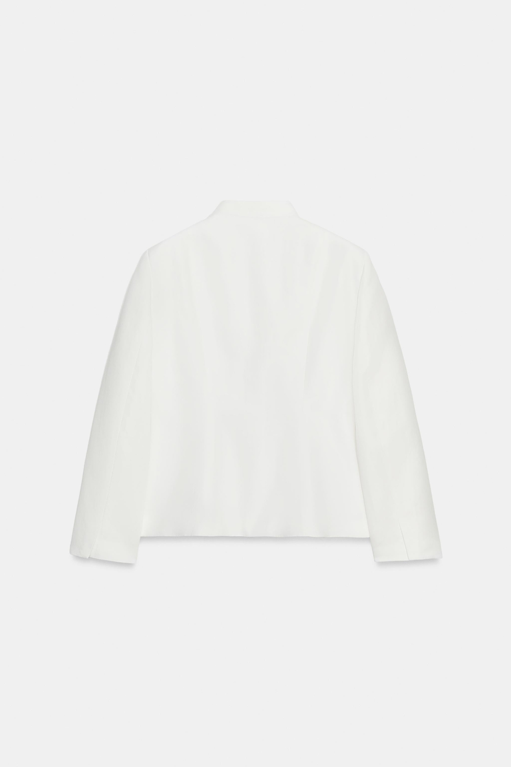ZARA БЛЕЙЗЕР С БАСКОЙ И ЗАСТЕЖКОЙ-АЛМАР — ZW COLLECTION, ЖЕЛТОВАТО-БЕЛЫЙ
