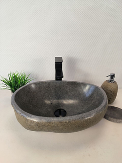 Раковина из речного камня RS-65981 49х34х15 из натурального камня