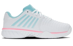 Женские кроссовки для padel K-Swiss Express Light 3 Padel - white/soft neon blue/neon buble gum