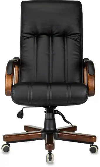 Кресло руководителя Бюрократ T-9932Walnut черный экокожа крестов. металл/дерево