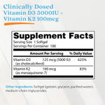 Doctor's Best, витамины D3 и K2 MK-7, 180 мягких таблеток