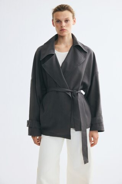 Короткий тренчкот из смеси лиоцелла - H&M
